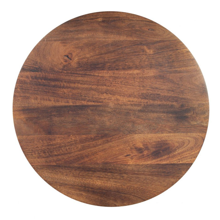 Brown Lacquered Round Accent Table