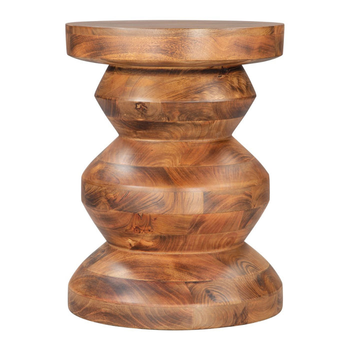 Brown Lacquered Round Accent Table