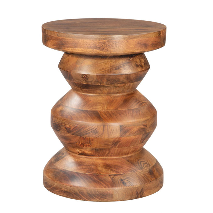 Brown Lacquered Round Accent Table