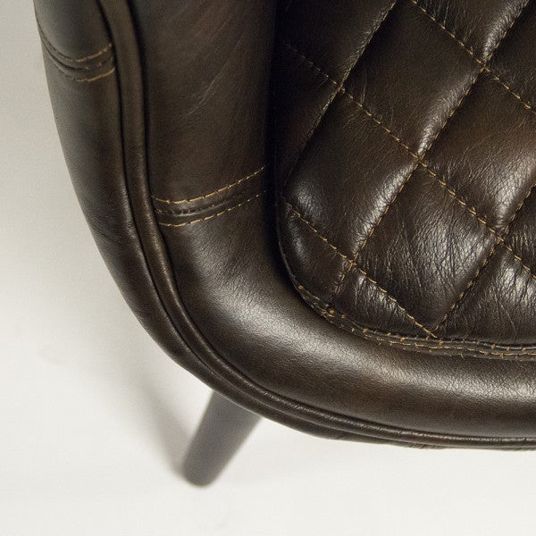 Mid Century Leather Wingback Armchair