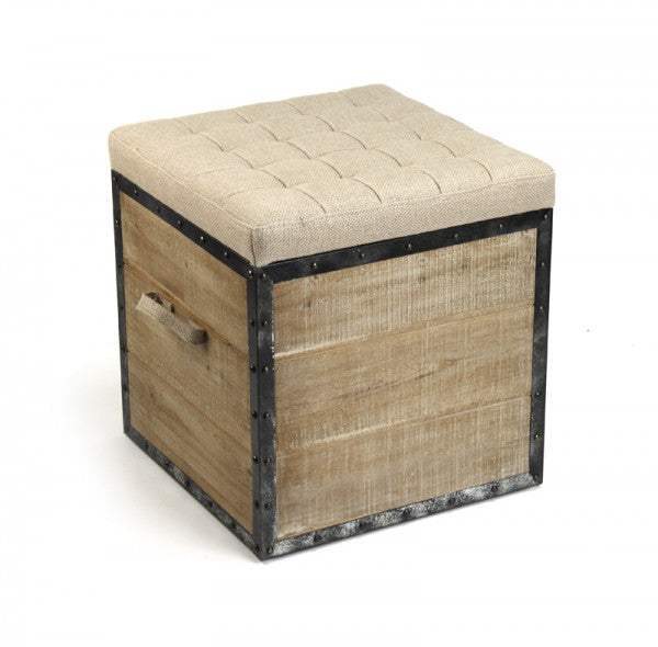 Rustic Wood Crate Stool