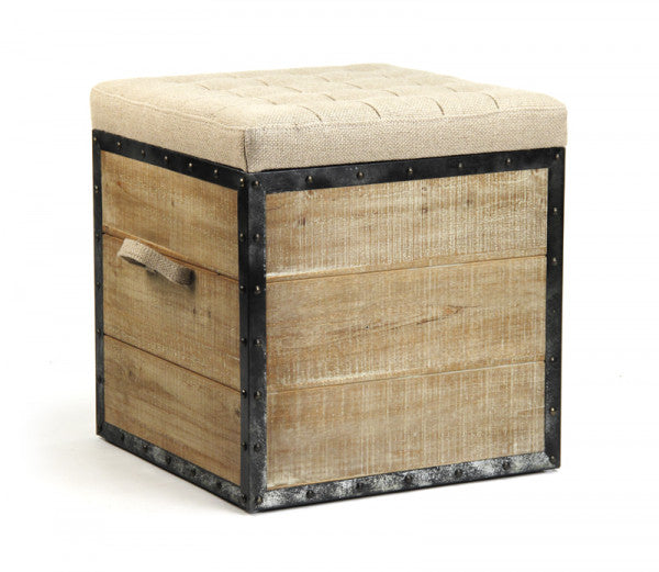 Rustic Wood Crate Stool