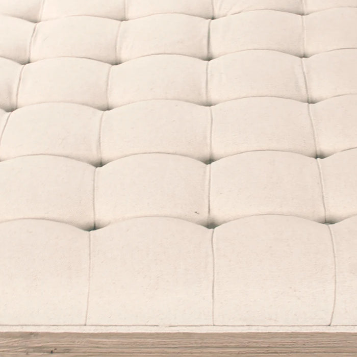 Traditional Linen Tufted Ottoman