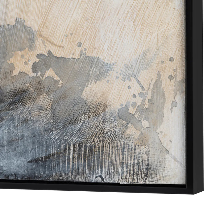 Black and Beige Abstract Storm Wall Art