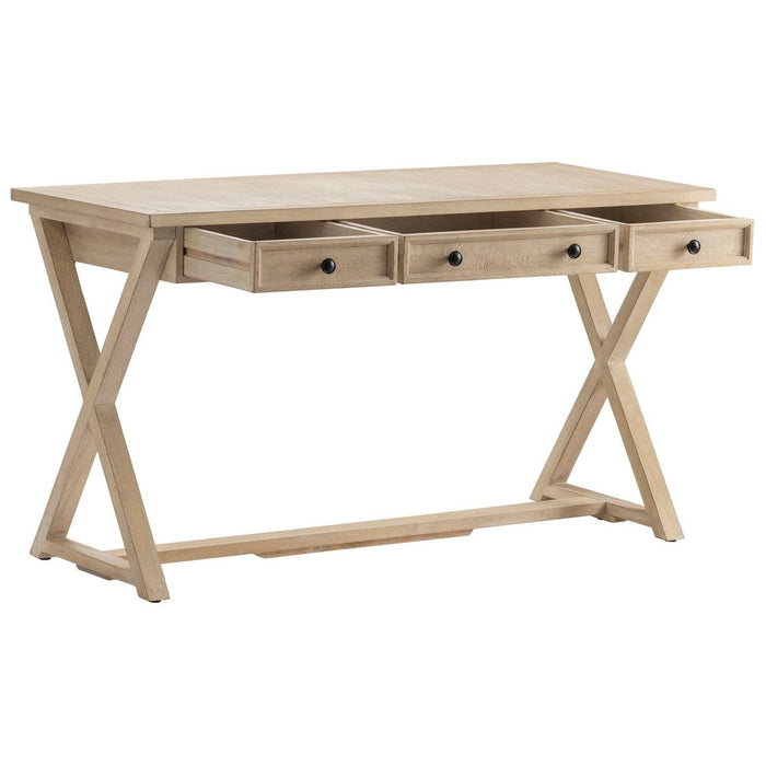 Natural Wood Trestle X-Base Desk