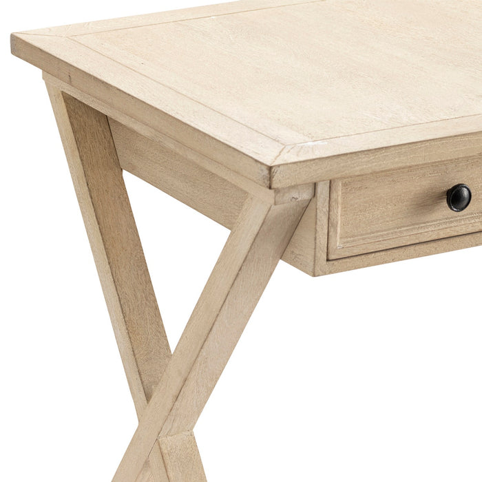 Natural Wood Trestle X-Base Desk