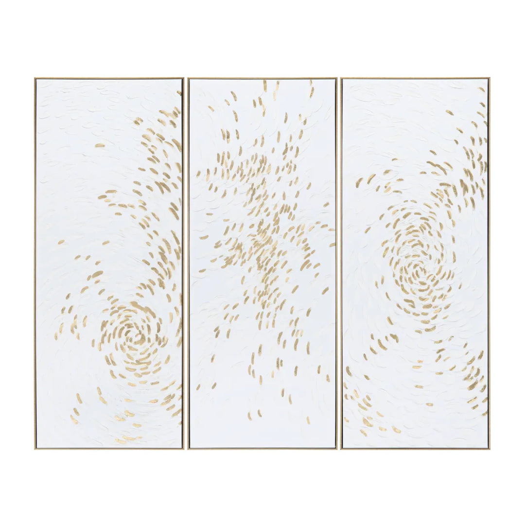 Contemporary Modern Golden Canvas Wall Art