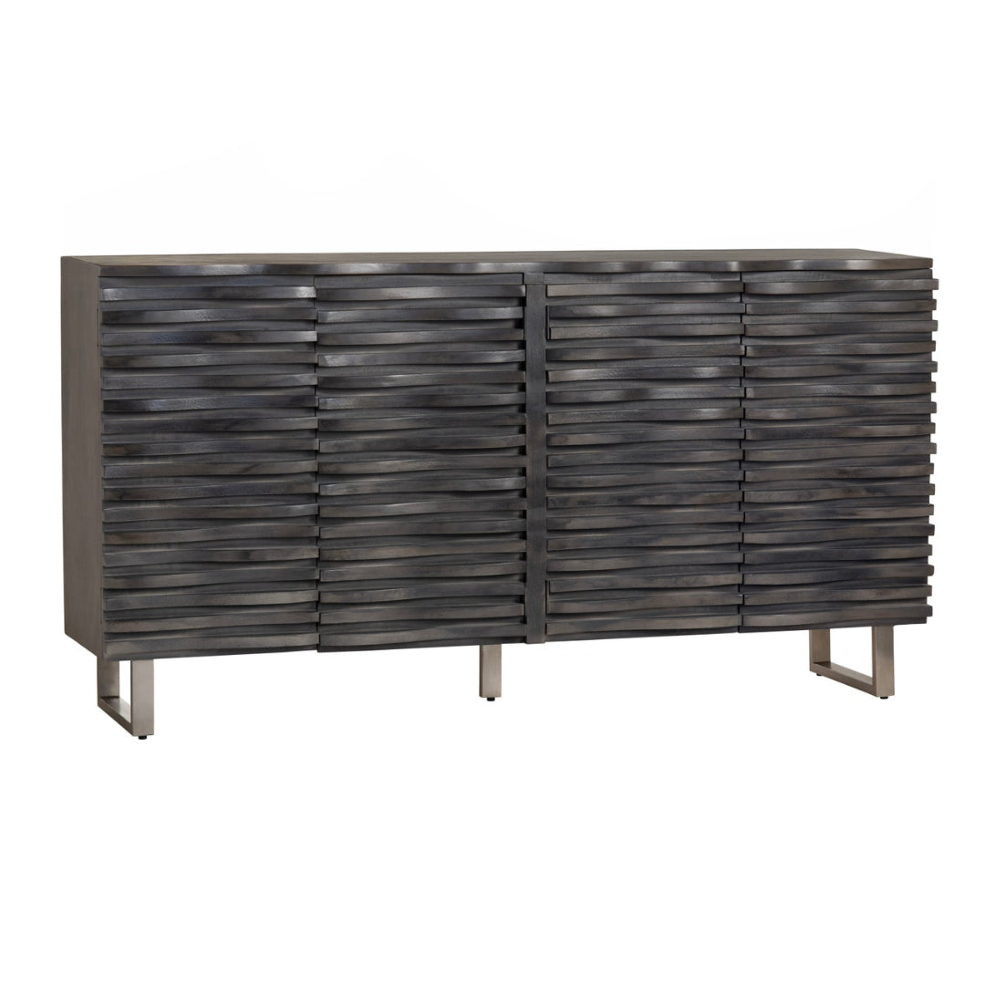 Woven Wood Gray Sideboard