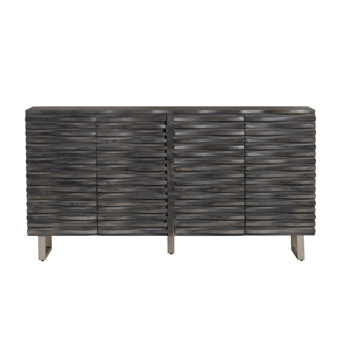 Woven Wood Gray Sideboard