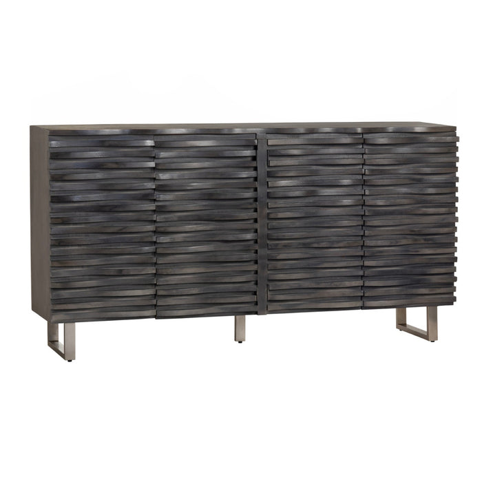 Woven Wood Gray Sideboard