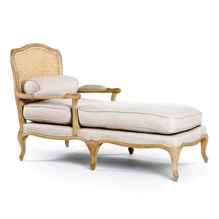 Natural French Cane Chaise Lounge