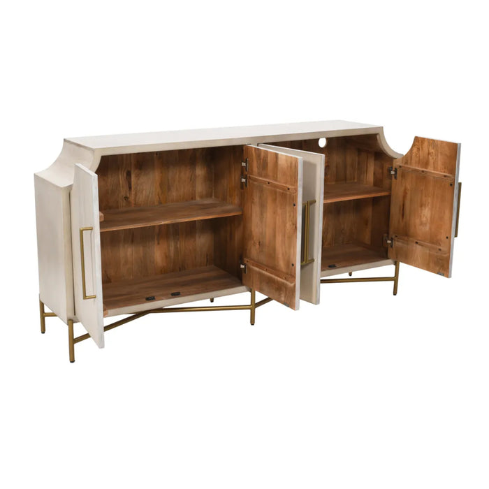 Modern Ivory Four-Door Sideboard