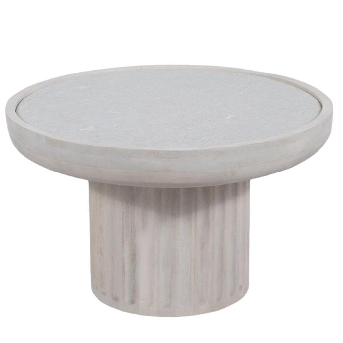 White Rounded Marble Coffee Table