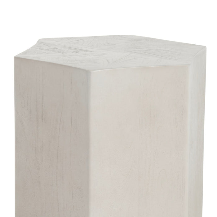 White Hexagonal Accent Table