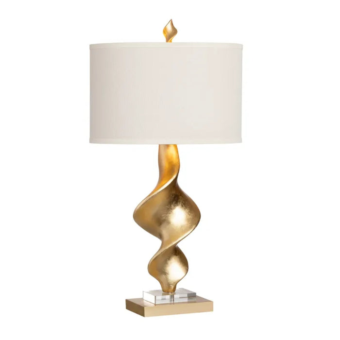 Swirl Gold Leaf Table Lamps - Pair