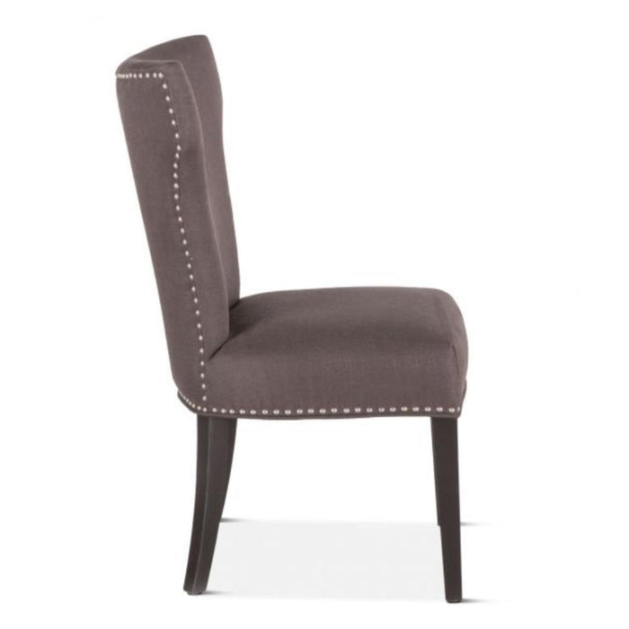 Charcoal Gray Linen Upholstered Dining Chair