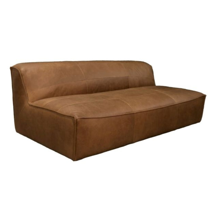 Charme Mocha Leather Armless Sofa