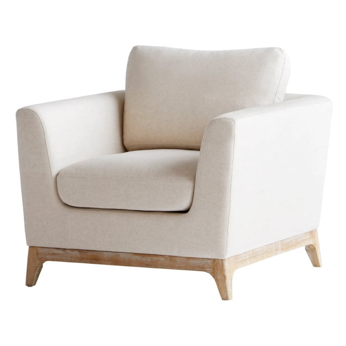 Modern White Cream Accent Chair