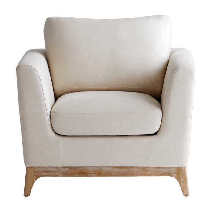 Modern White Cream Accent Chair