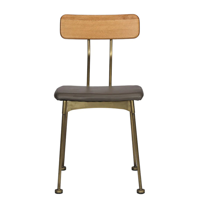 Modern Wood Back Metal Side Chair