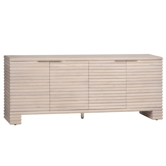 Contemporary Ribbed Wood Sideboard