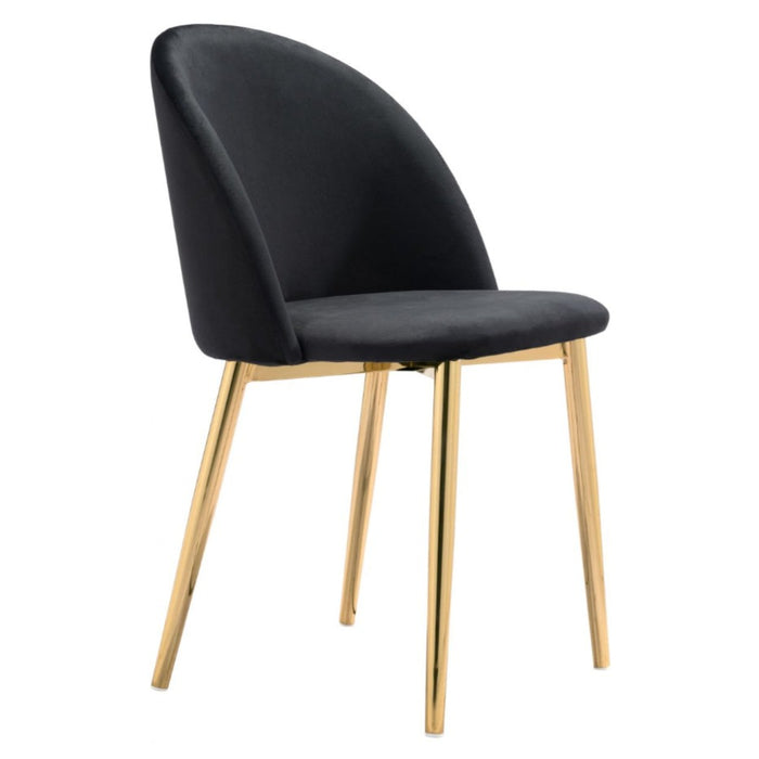 Black & Gold Velvet Dining Chair