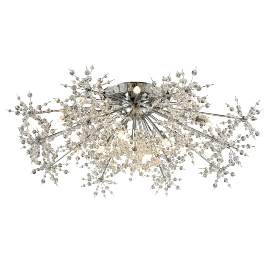 Crystal Starburst Flush Mount Ceiling Light