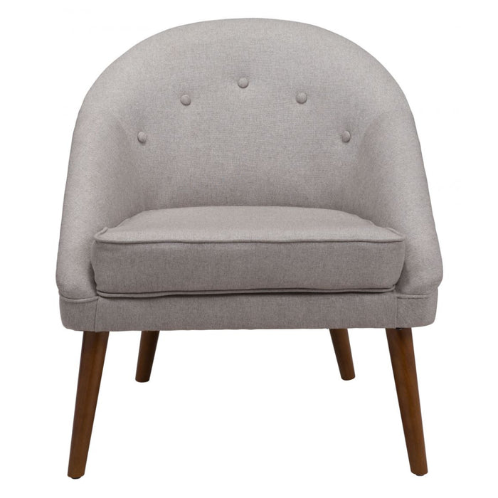 Curved Silhouette Beige Accent Chair