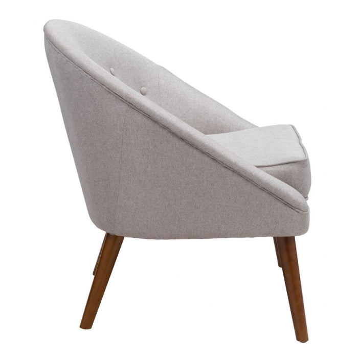 Curved Silhouette Beige Accent Chair