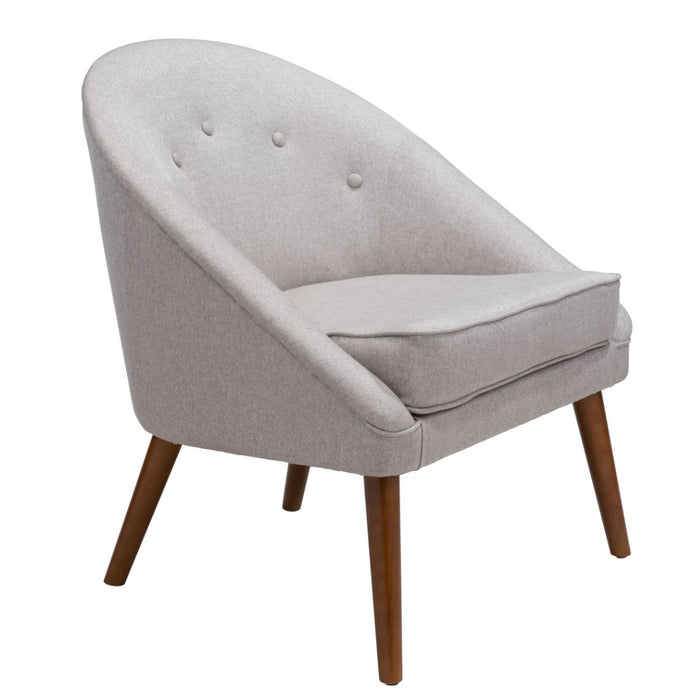 Curved Silhouette Beige Accent Chair