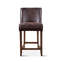 Dark Brown Leather Counter Chair