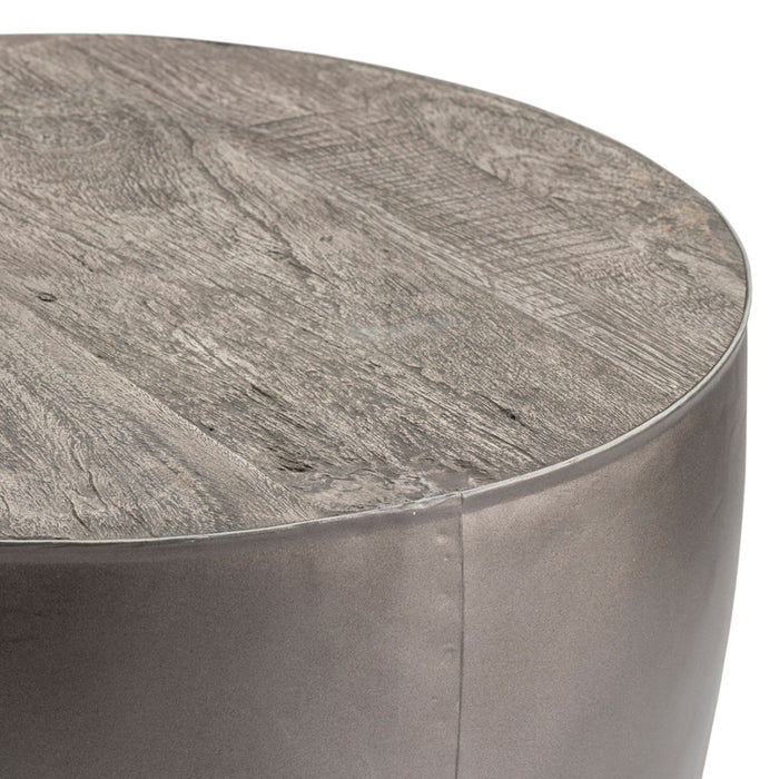 Round Dark Gray Accent Table