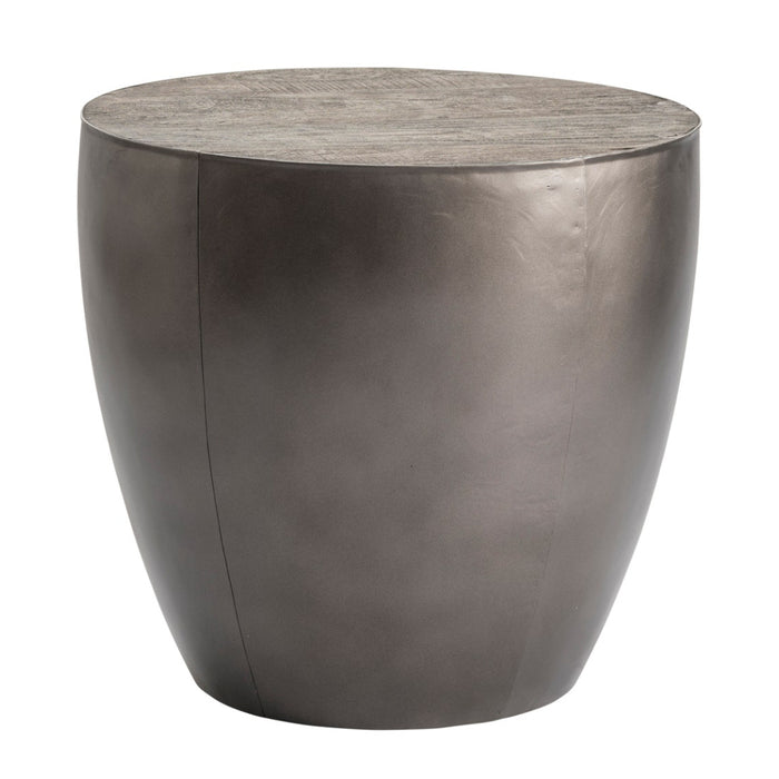 Round Dark Gray Accent Table