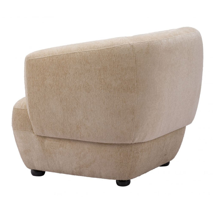 Deco Shearling Beige Accent Chair