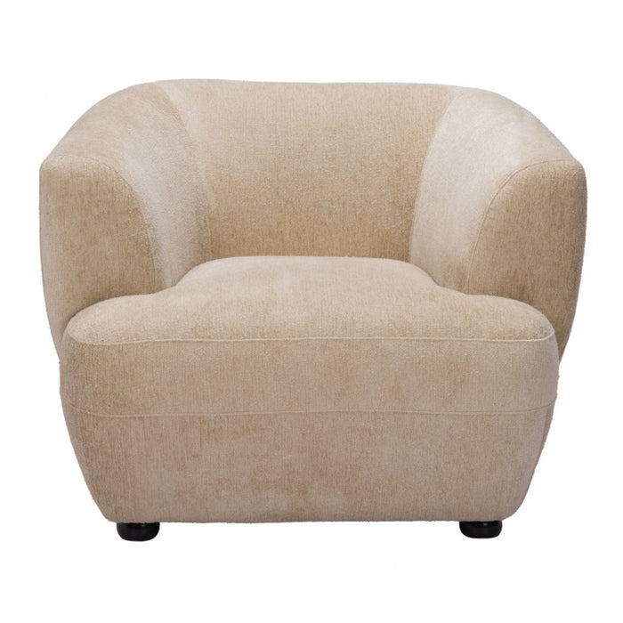 Deco Shearling Beige Accent Chair