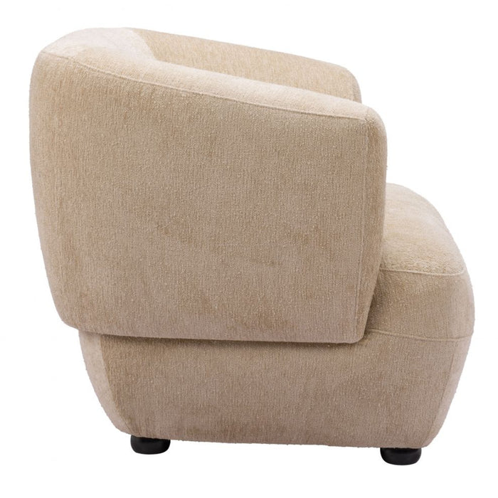 Deco Shearling Beige Accent Chair