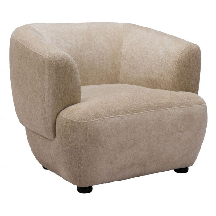 Deco Shearling Beige Accent Chair