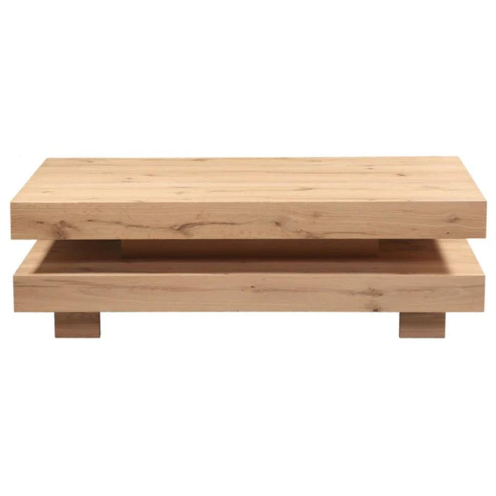 Modern Tiered Oak Coffee Table