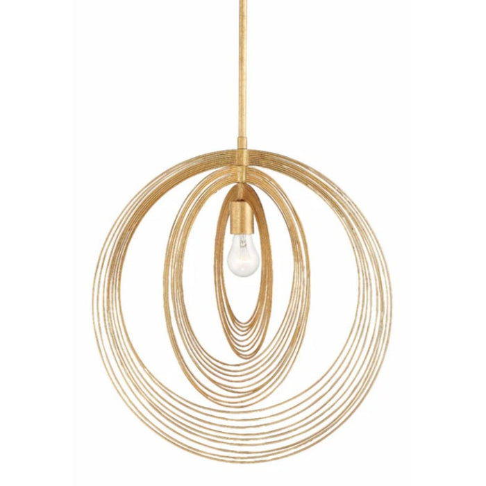 1-Light Swirl of Gold Pendant