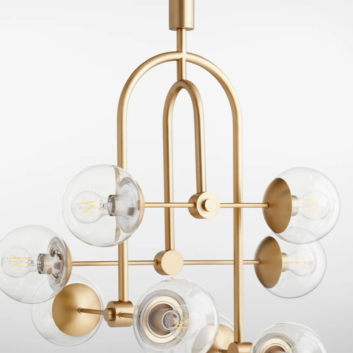 8-Light Aged Brass Chandelier