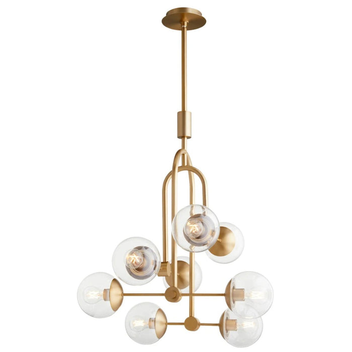 8-Light Aged Brass Chandelier