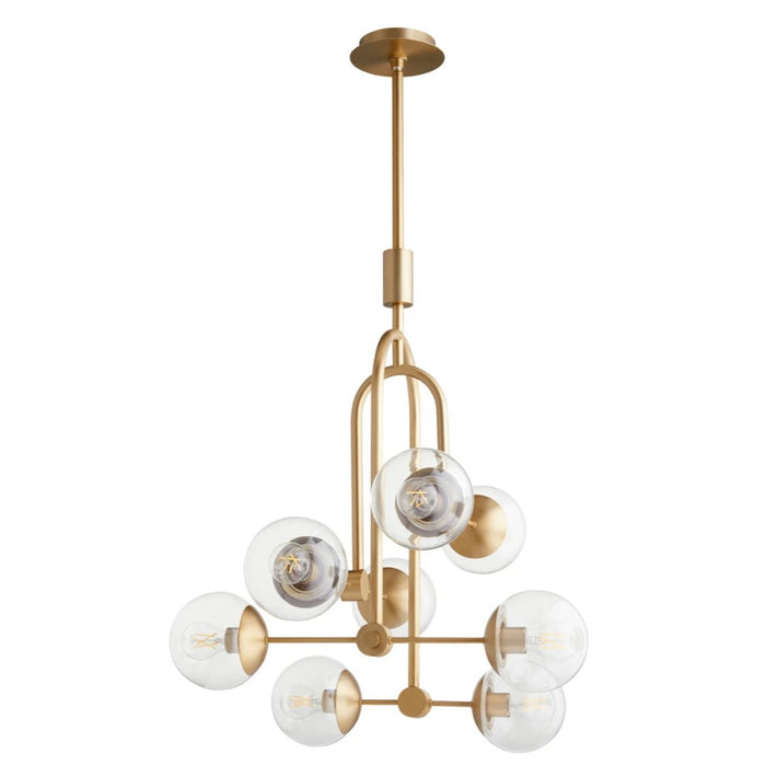 8-Light Aged Brass Chandelier