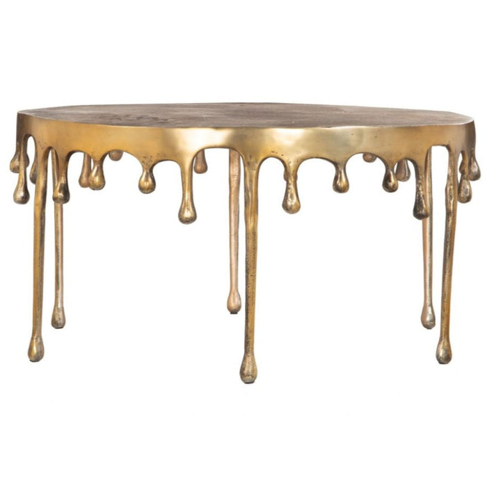 Antique Brass Drip  Coffee Table