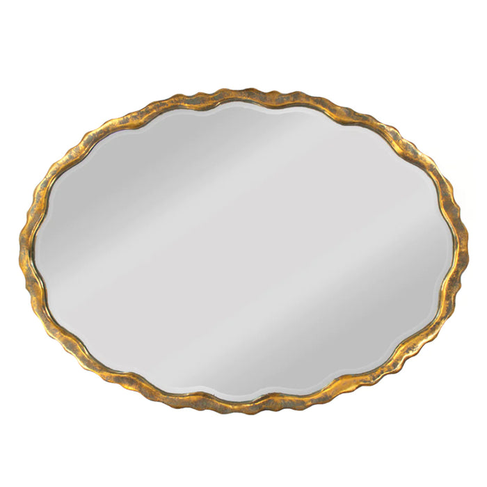 Golden Oval Curvy Frame Mirror