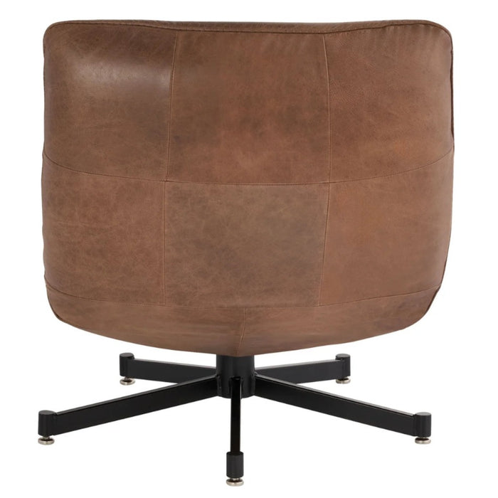 Mid Brown Distressed Leather Chair