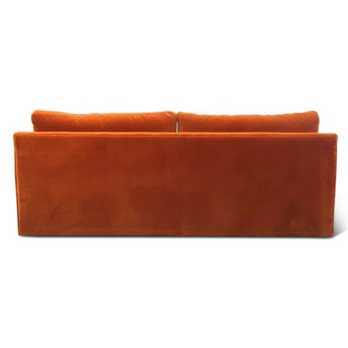 Burnt Orange Velvet Fabric Sofa