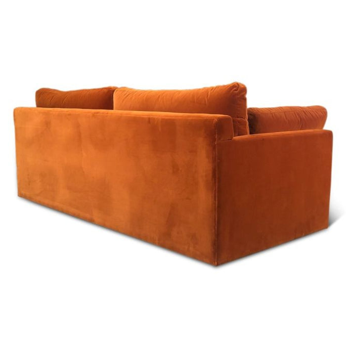 Burnt Orange Velvet Fabric Sofa