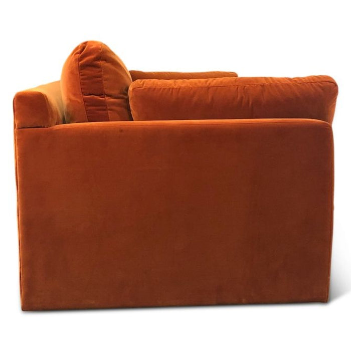 Burnt Orange Velvet Fabric Sofa