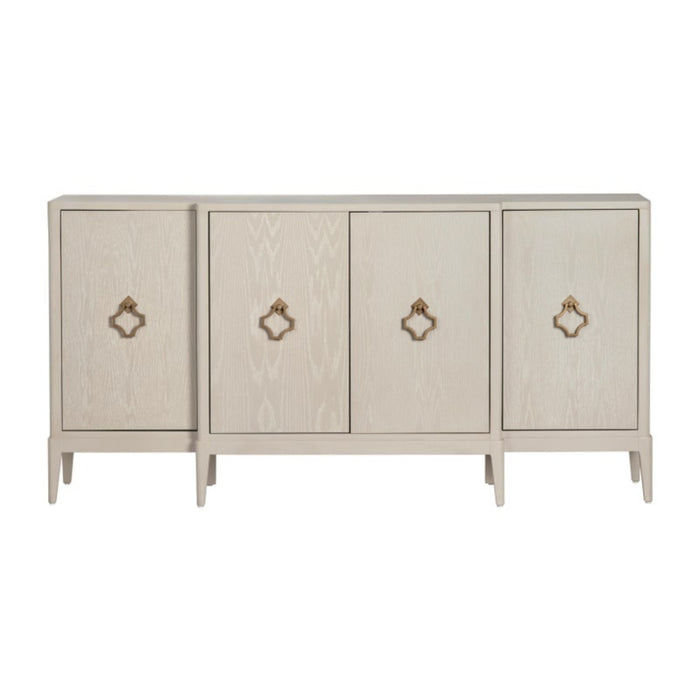 Light Oak Sideboard with Gold Quatrefoil