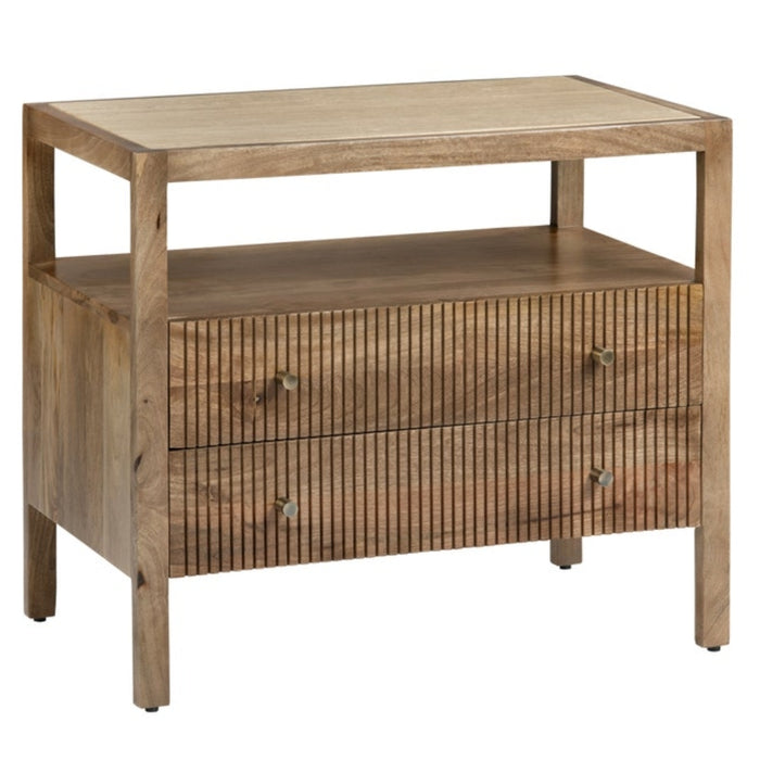 Natural Reeded Drawer Side Chest